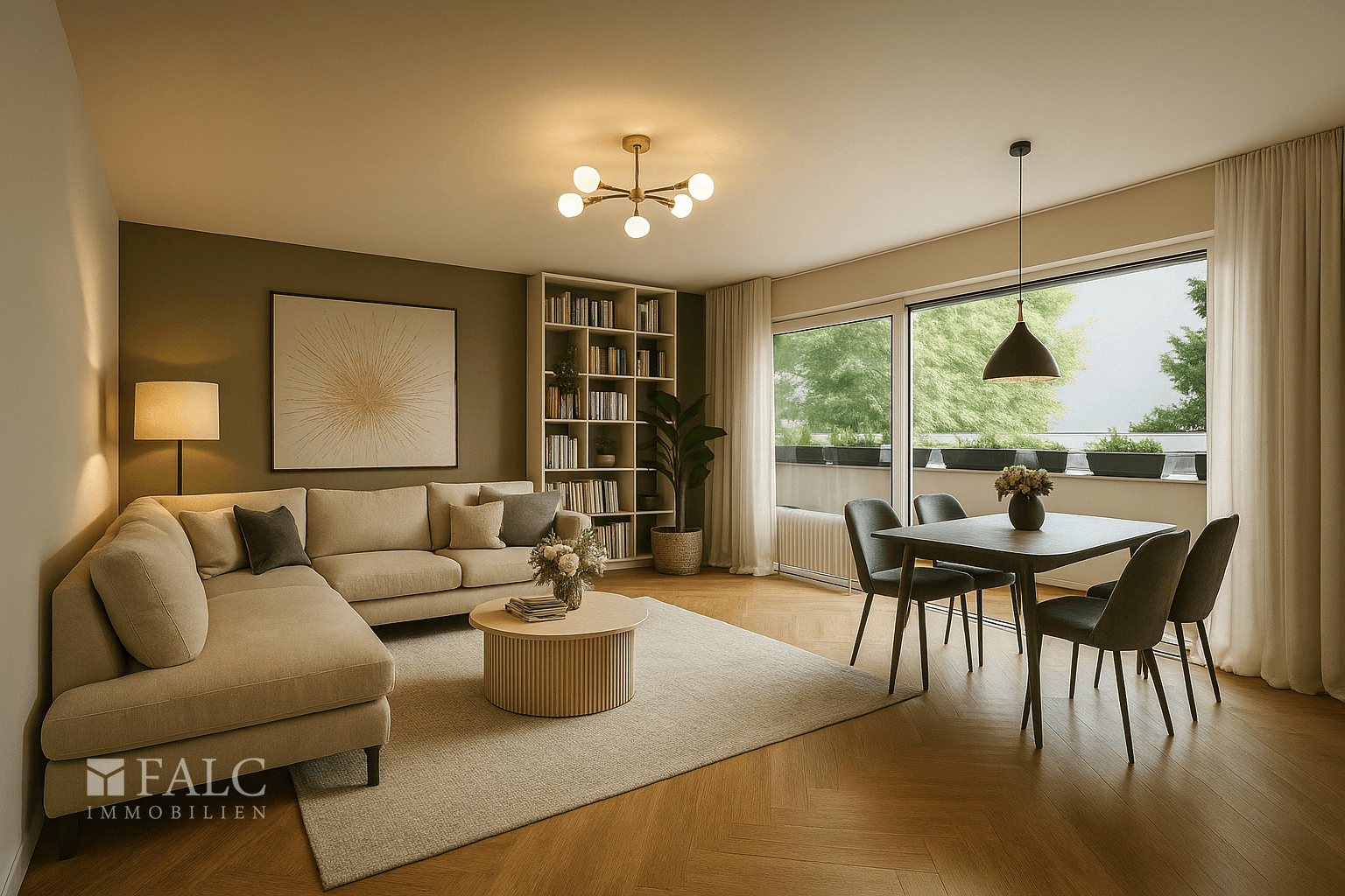 Einrichtungsbeispiel Wohn- und Esszimmer 